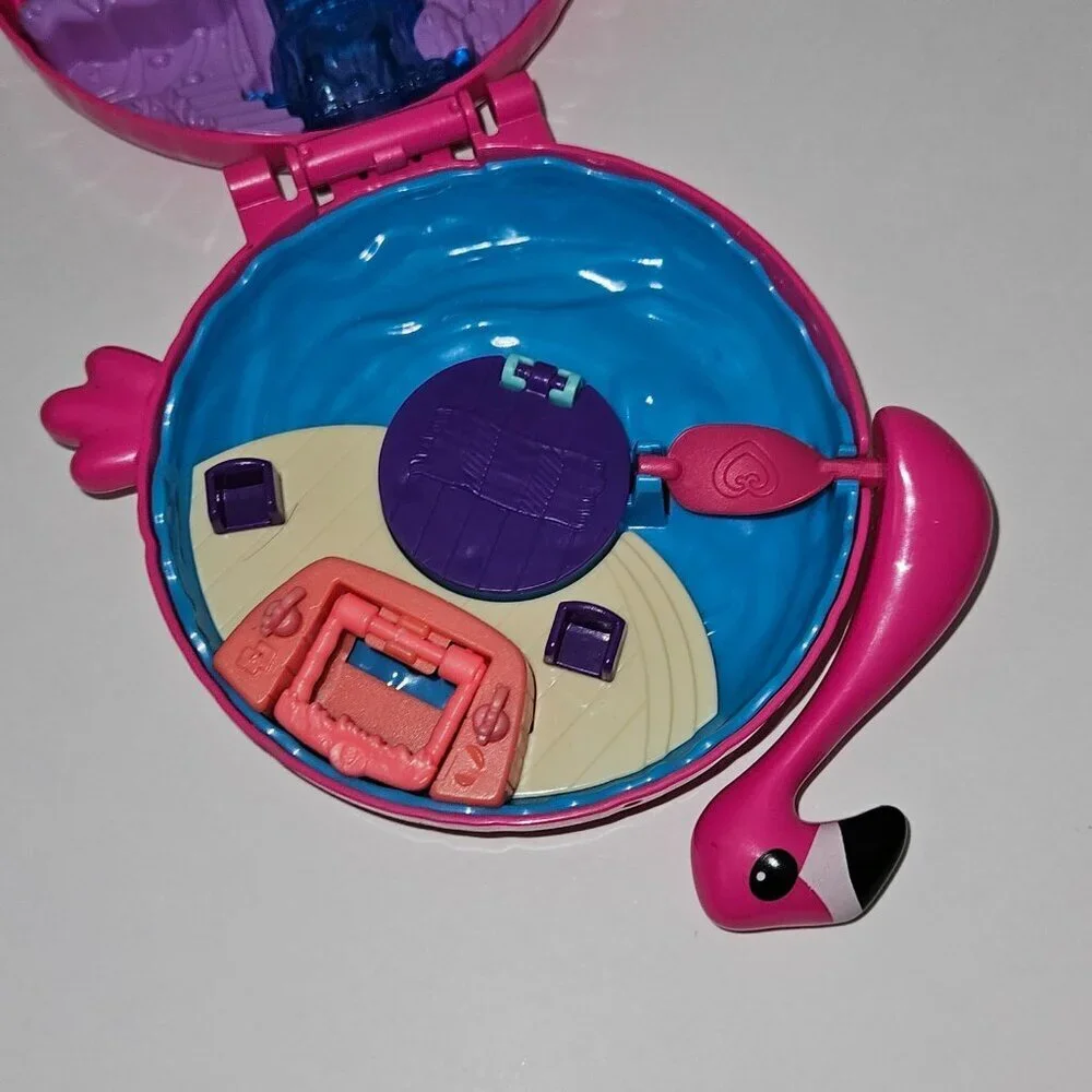 Polly Pocket Flamingo Floatie Compact Lila Doll Mattel 2017